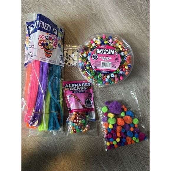 Arts and Craft Supplies for Kids Art Kit Materials Craft accessories beads fuzzy - Picture 1 of 11